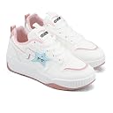 ASIAN Jennifer-04 Women’s Chunky Casual Sneakers | Lightweight Stylish Shoes with Memory Foam Tech, Durable Grip Outsole & Trendy Star Design | Perfect, Outings & Travel White Pink gallery image