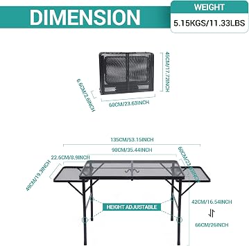 Nice C Metal Folding Grill Table, Camping Tailgate Grill Station
