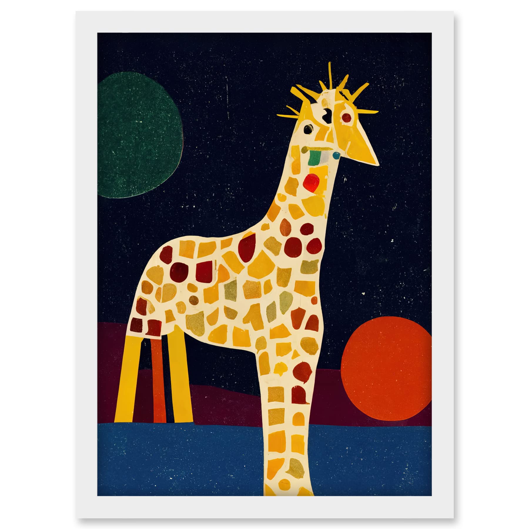 Doppelganger33 LTD Abstract Giraffe Surreal Cubism Artwork Framed A3 Wall Art Print