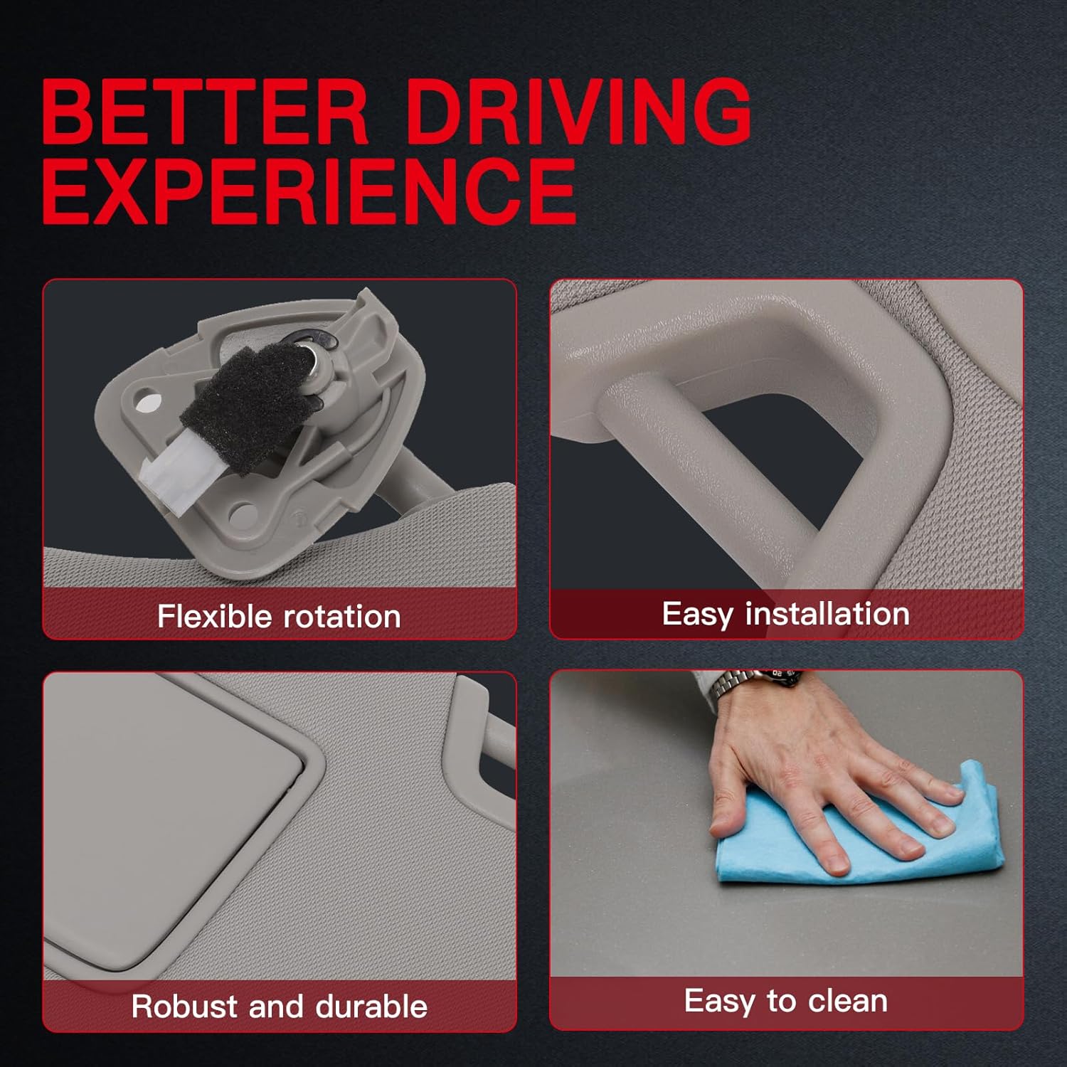 cciyu Gray Windshield Sun Visor Mirror Left Driver Side Replacement fit for Toyota for 4RUNNER 2004-2008 Automobile Sun Visor Assembly