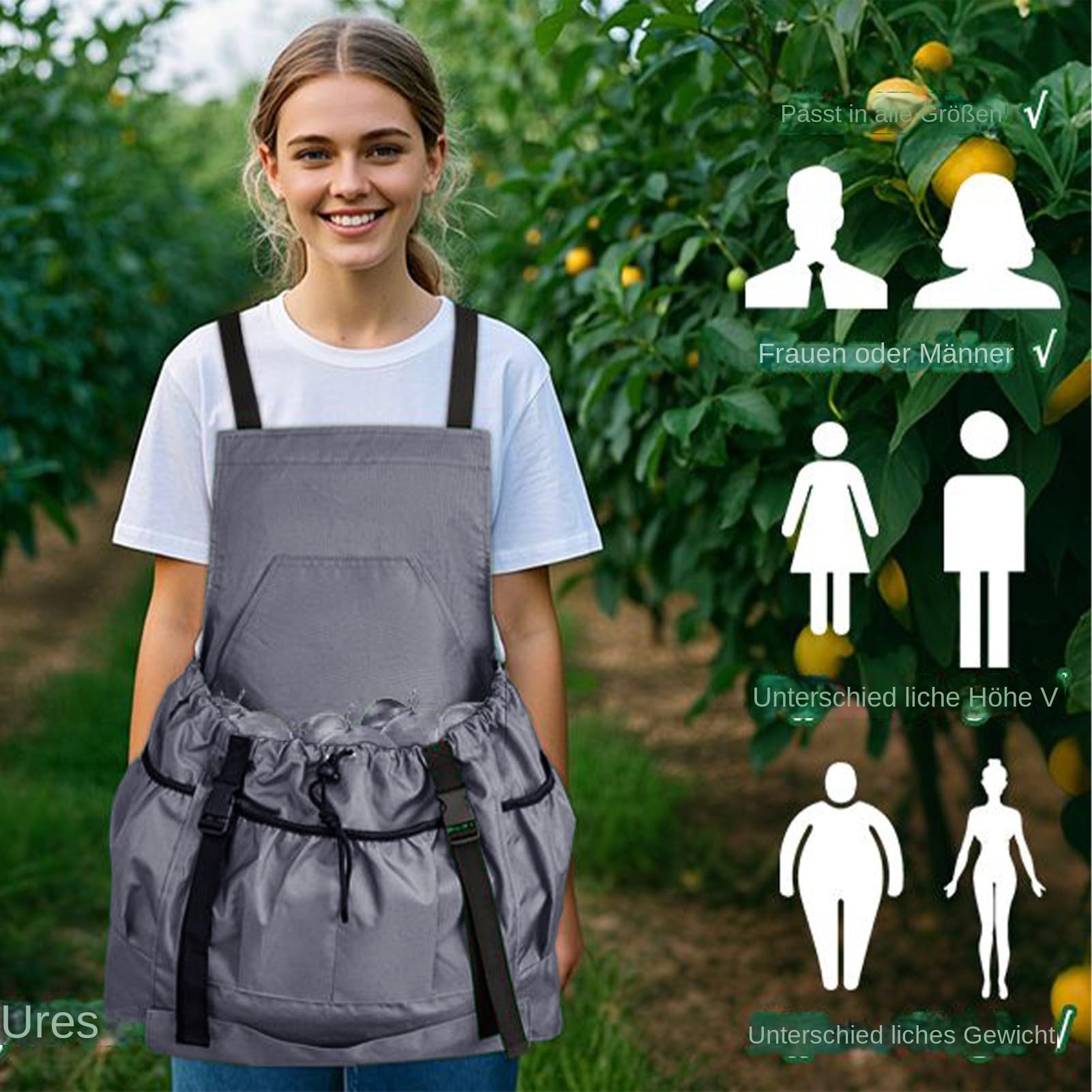 Grembiule da giardino Camice Impermeabile Regolabile Da Lavoro | Grembiule Per La Raccolta per lavoro grigliate barbecue Chef cucina donna uomo prato e patio giardino esterno