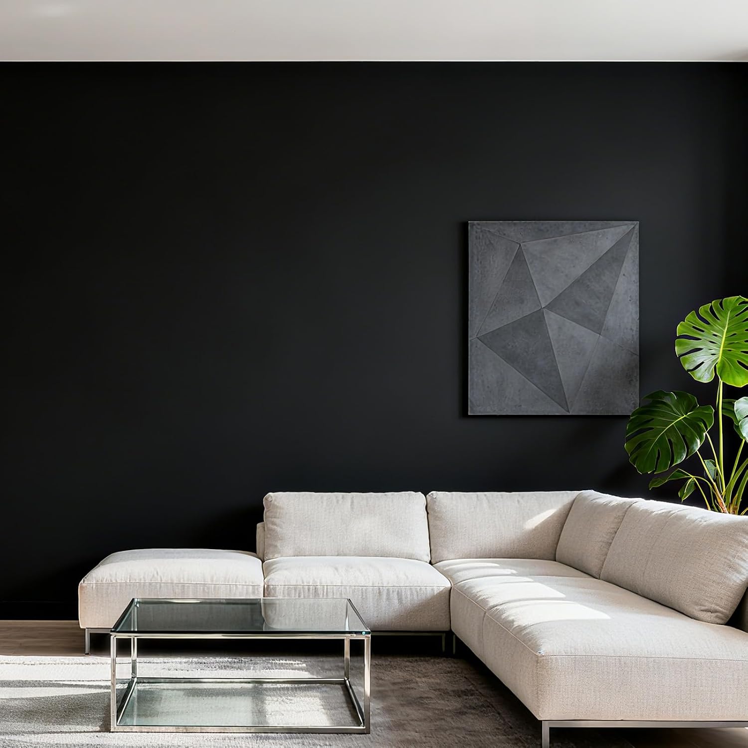 Black Wallpaper Peel and Stick A Set of 15.7" x 1181" Dark Black Contact Paper Renter Friendly Removable Waterpoof Self Adhesive Wall Paper Modern Solid Color Wallpaper for Bedroom,Kitchen,Cabinets