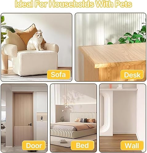Miniatura 6 de Protector de muebles para gatos de 12 x 118 pulgadas, protector de sofá para gatos, protector de puerta autoadhesivo contra arañazos de perros,
