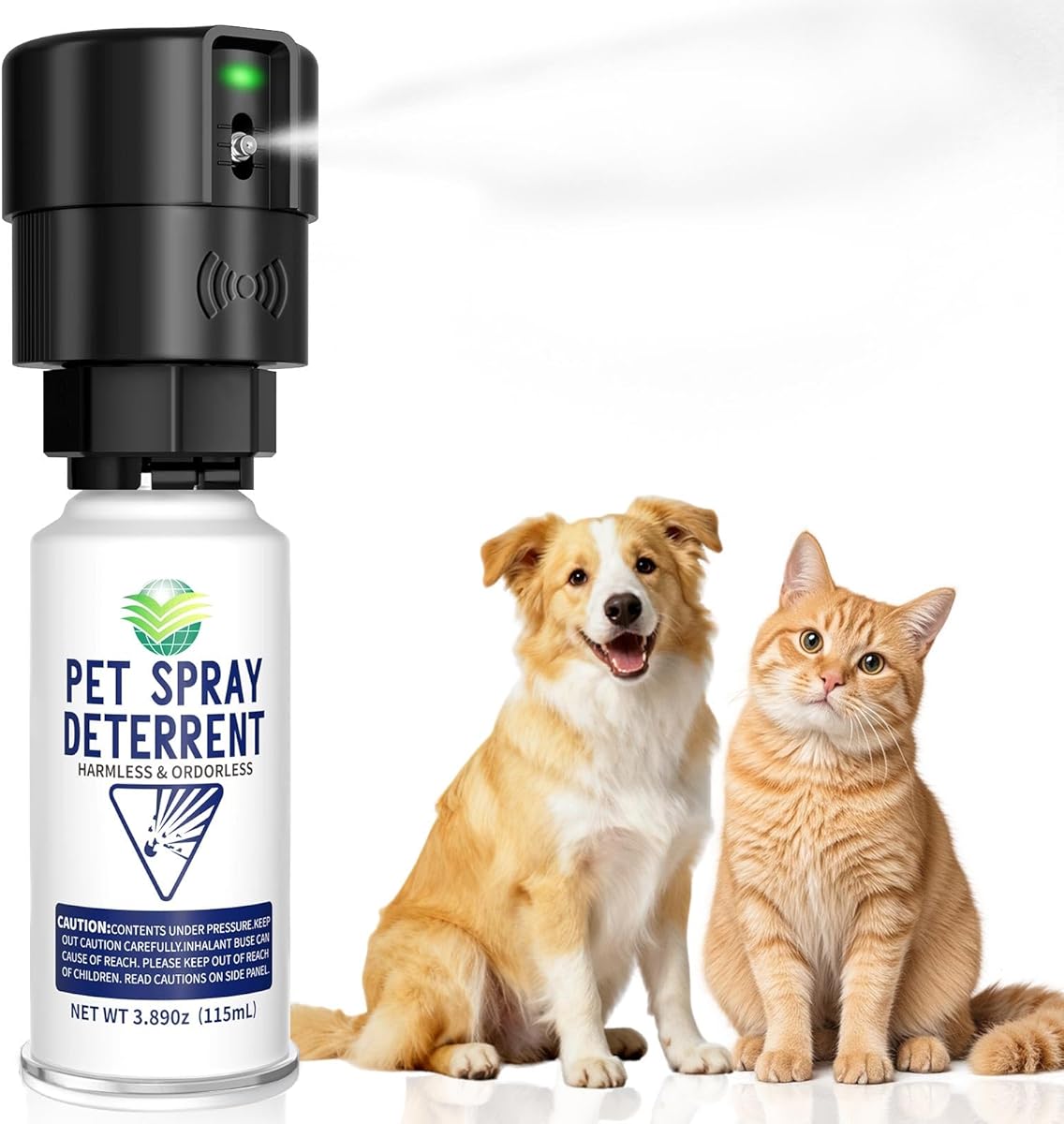 Pet Spray Deterrent System, Motion Activated Cat System, Pet Device Senses Cat & Dog Up to 3 Feet Away, Outdoors & Indoor Cat Deterrent Spray [1 Pack] Black
