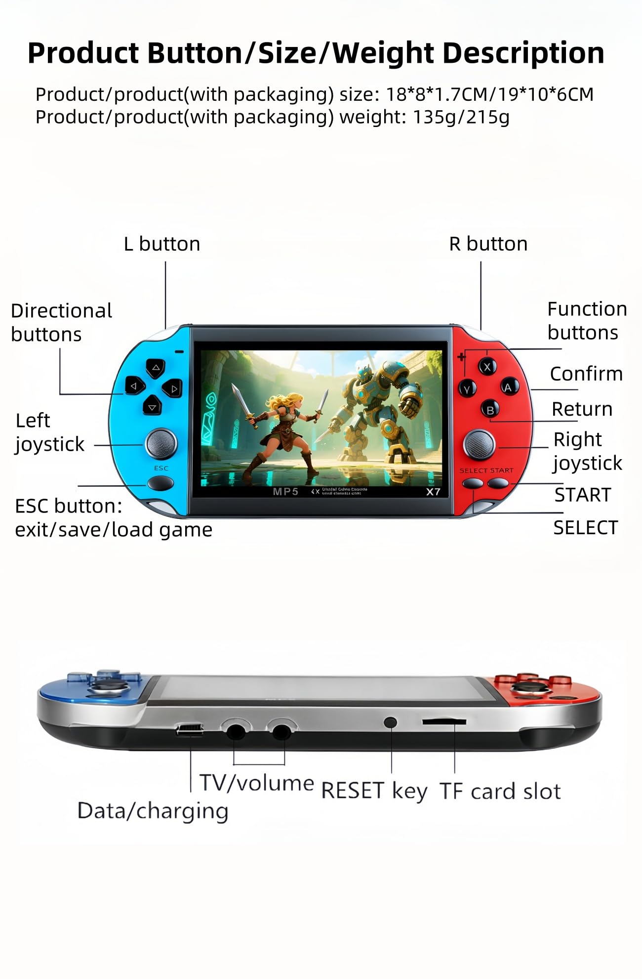 Console di gioco retrò da 4,5 pollici Simulatori multipli 3000 Giochi Gratis Integrato Supporto video/musica Dispositivo di gioco portatile/giocattolo Gioco di viaggio elettronico Regali per