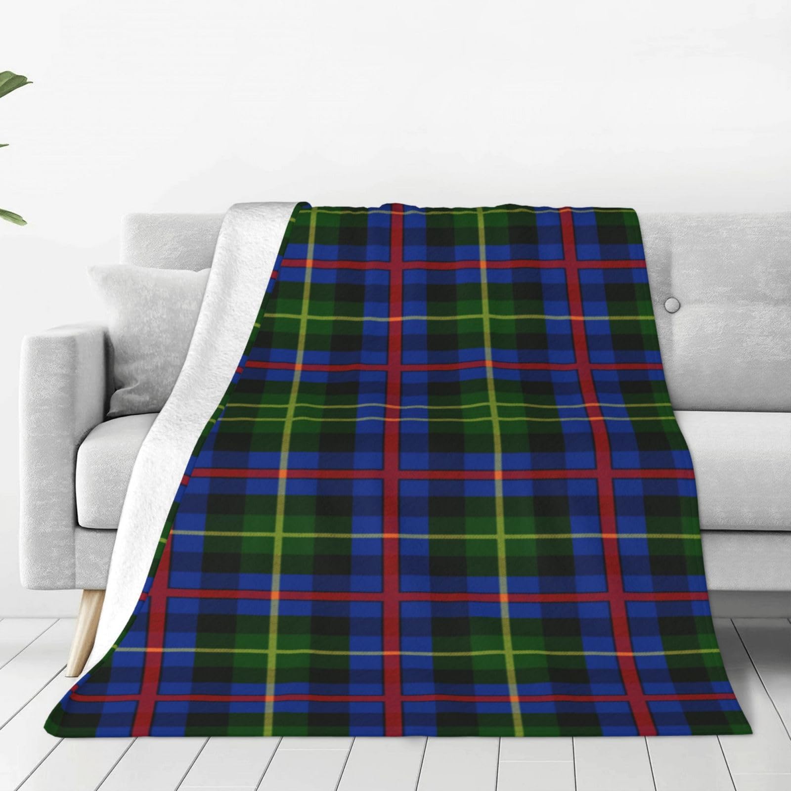 Vhomes Blanket Clan Farquharson Tartan Soft Throw Blanket All Season Warm Blankets Lightweight Fuzzy Flannel Throws For Bed Sofa Couch 150X125 Cm