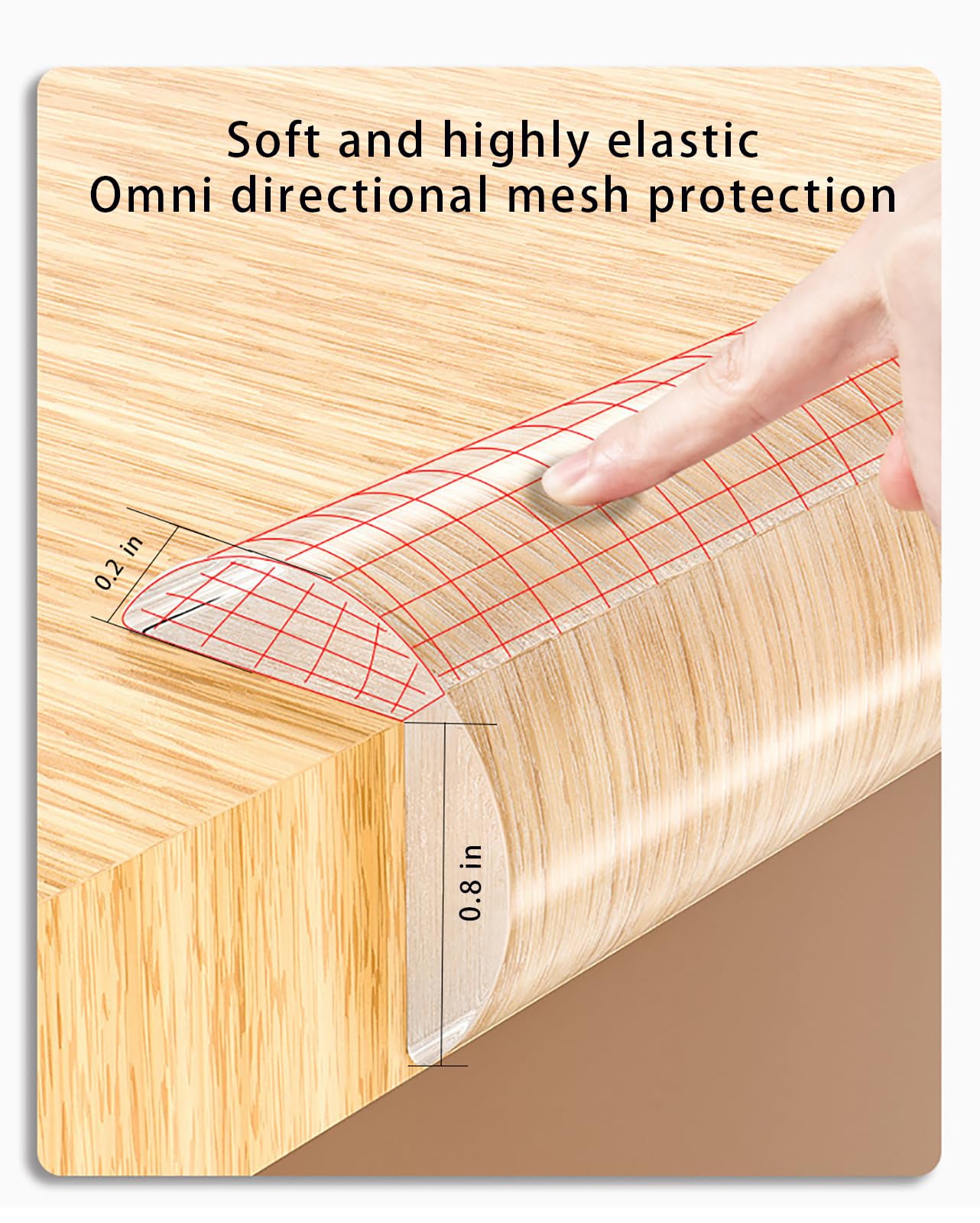 Tira protectora de bordes, protector de esquina para bebé, protectores de esquina para muebles con adhesivo 3M, cubiertas de riel de cuna para dentición seguras para mesa, chimenea (0.8 x 0.8