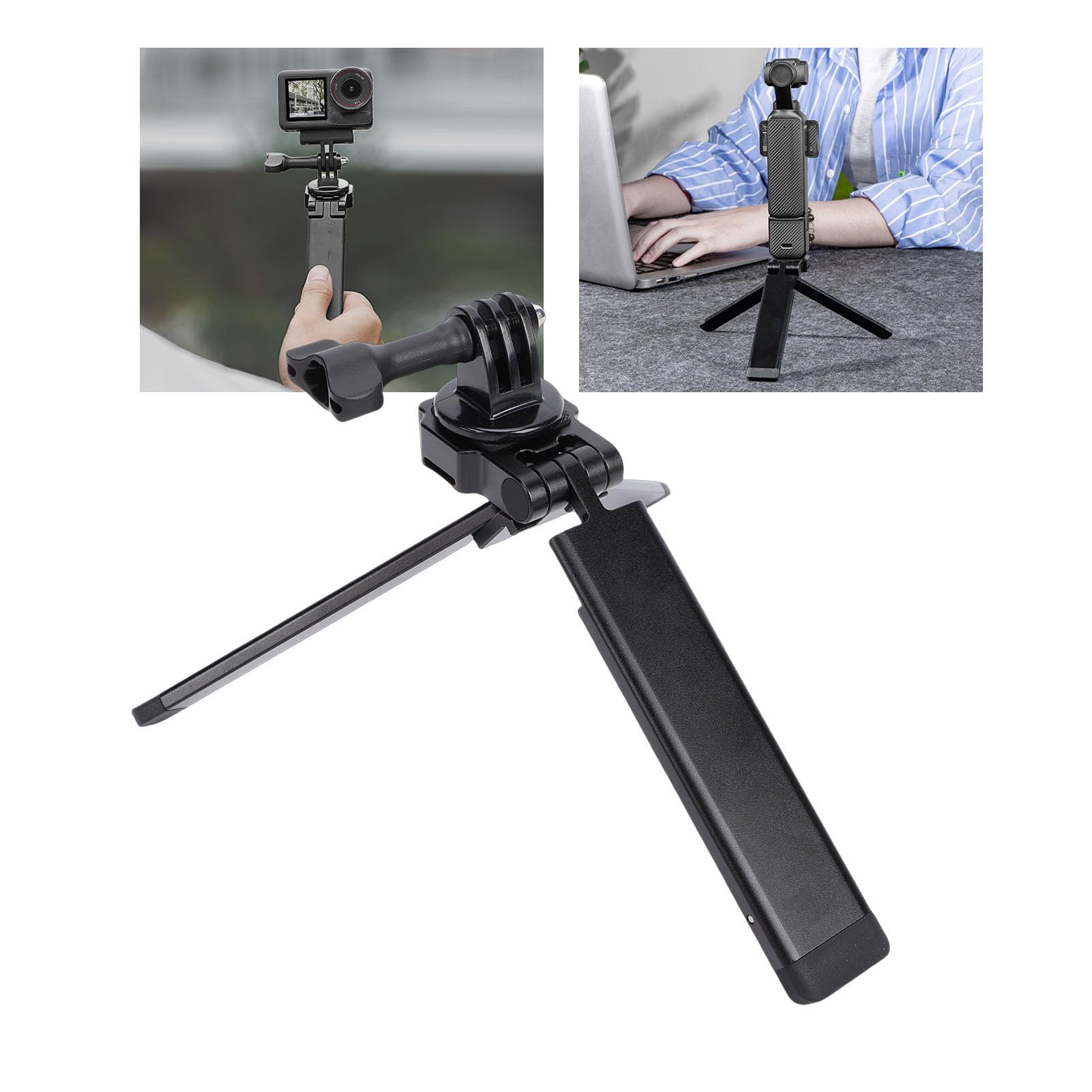 Jiawu Treppiede Magnetico Leggero e Pieghevole, Multifunzionale, per Action Camera, Fotografia di Viaggio, Alluminio, 1 unità