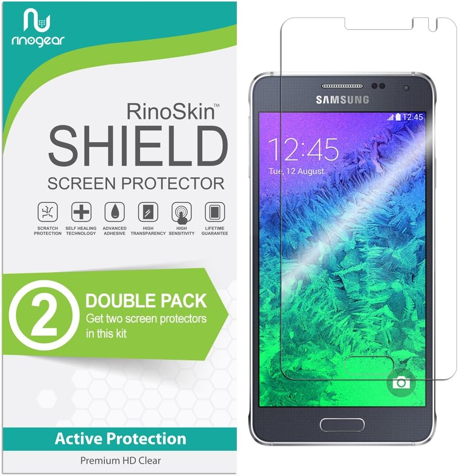 (2-Pack) Screen Protector for Samsung Galaxy Alpha Screen Protector [Flexible Clear Film] Case Friendly Accessories