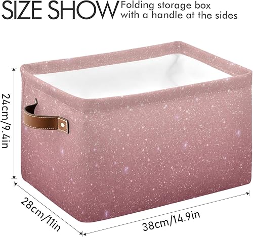 Miniatura 3 de KEEPREAL2 canastas de almacenamiento grandes, plegables, de tela con lentejuelas oro rosa, para el armario, la oficina, el hogar, regalo de San
