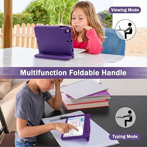Miniatura 2 de Funda para niños a prueba de golpes para iPad Mini 54321, iPad Mini de 4 generación para niños, mango convertible, peso ligero, súper protectora,