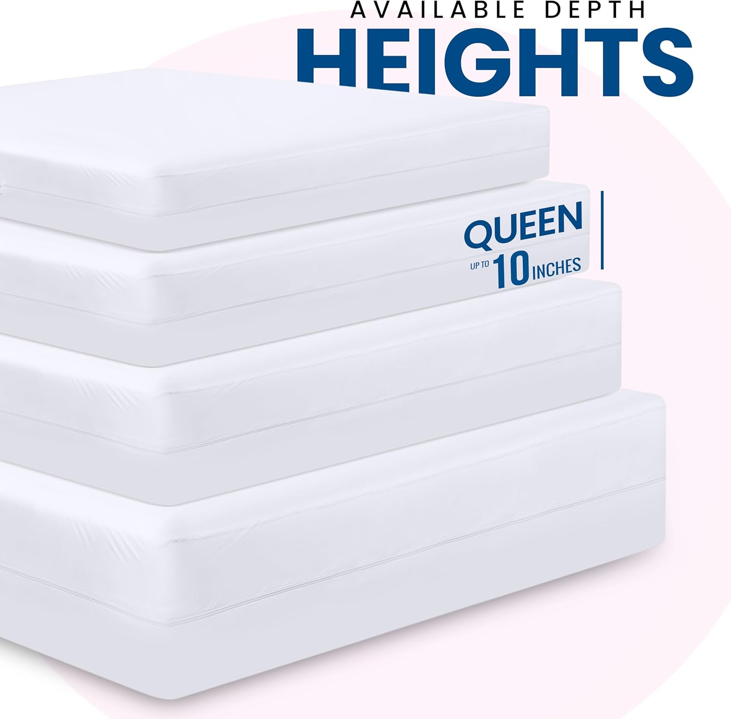 Utopia Bedding Premium Waterproof Bed Bug Mattress Cover, Queen Zippered Mattress Protector, 10 Inches Deep, Dust Mite Proof 6-Sided Mattress Encasement for Bed - Image 2