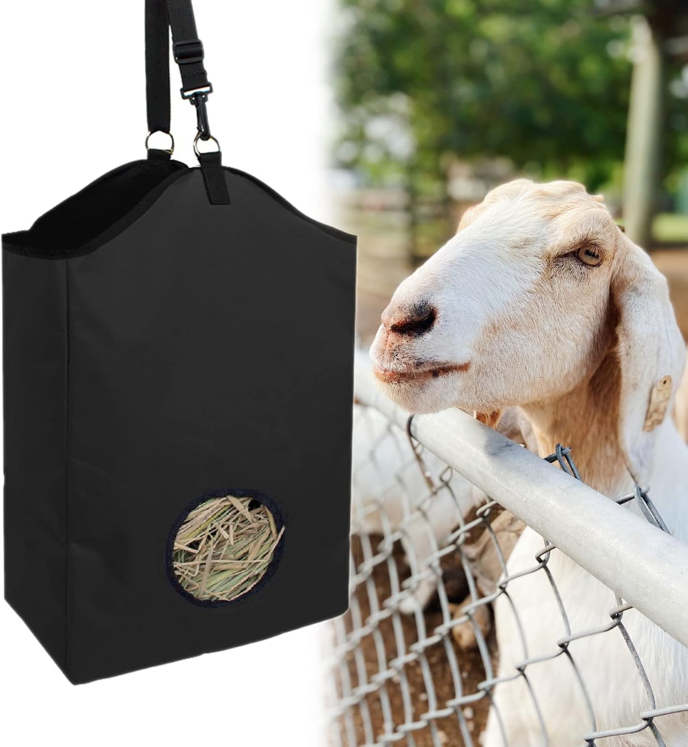 Buy Kaulhp Nylon Hay Tote Bag,Goats Hay Feeder, Hay Bags for Goats, for