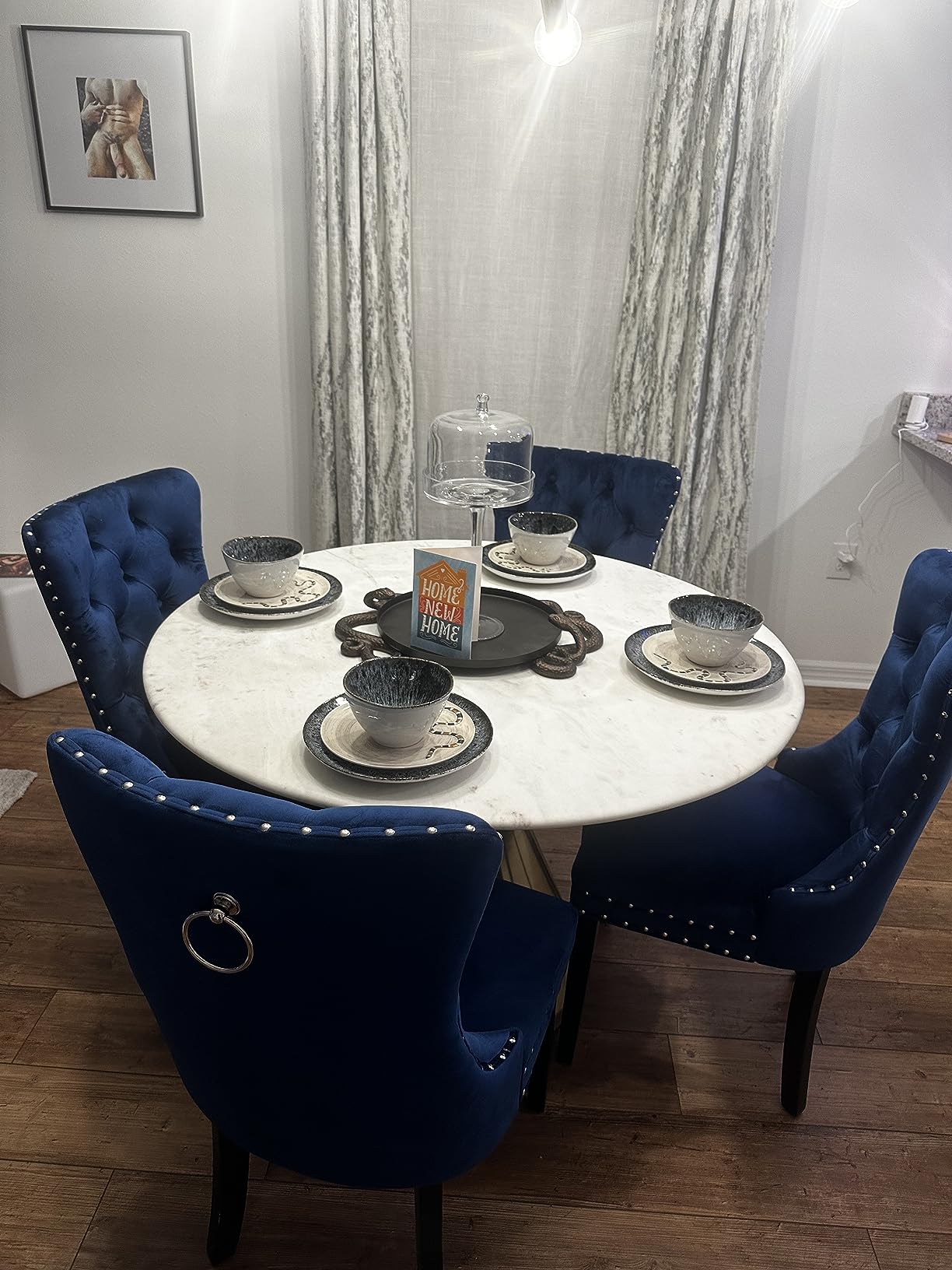 32/mo Finance Kiztir Velvet Dining Chairs Set of 6, Upholstered