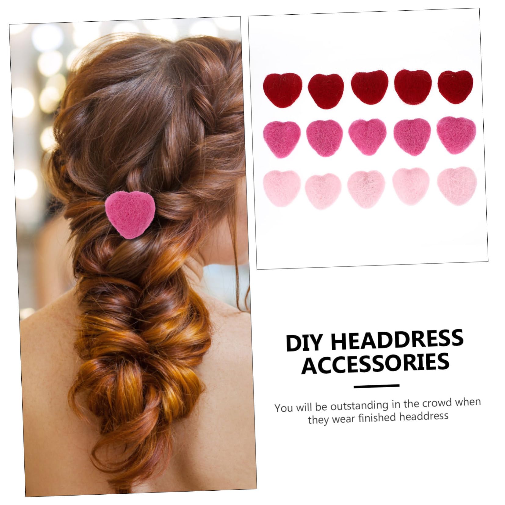 45stücke Teiliges Herz Filz Bastelmaterial Für Haarschmuck Und Broschen Für Valentinstag Weihnachten Und Kreative Dekorationen