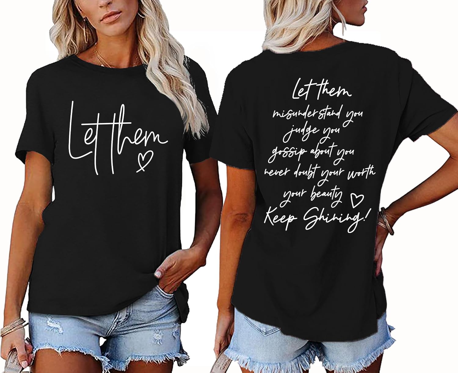 Let Them Shirt for Women Inspirational Appeal Tee Motivational Saying Graphic Tshirt Casual Loose Tops - Image 5