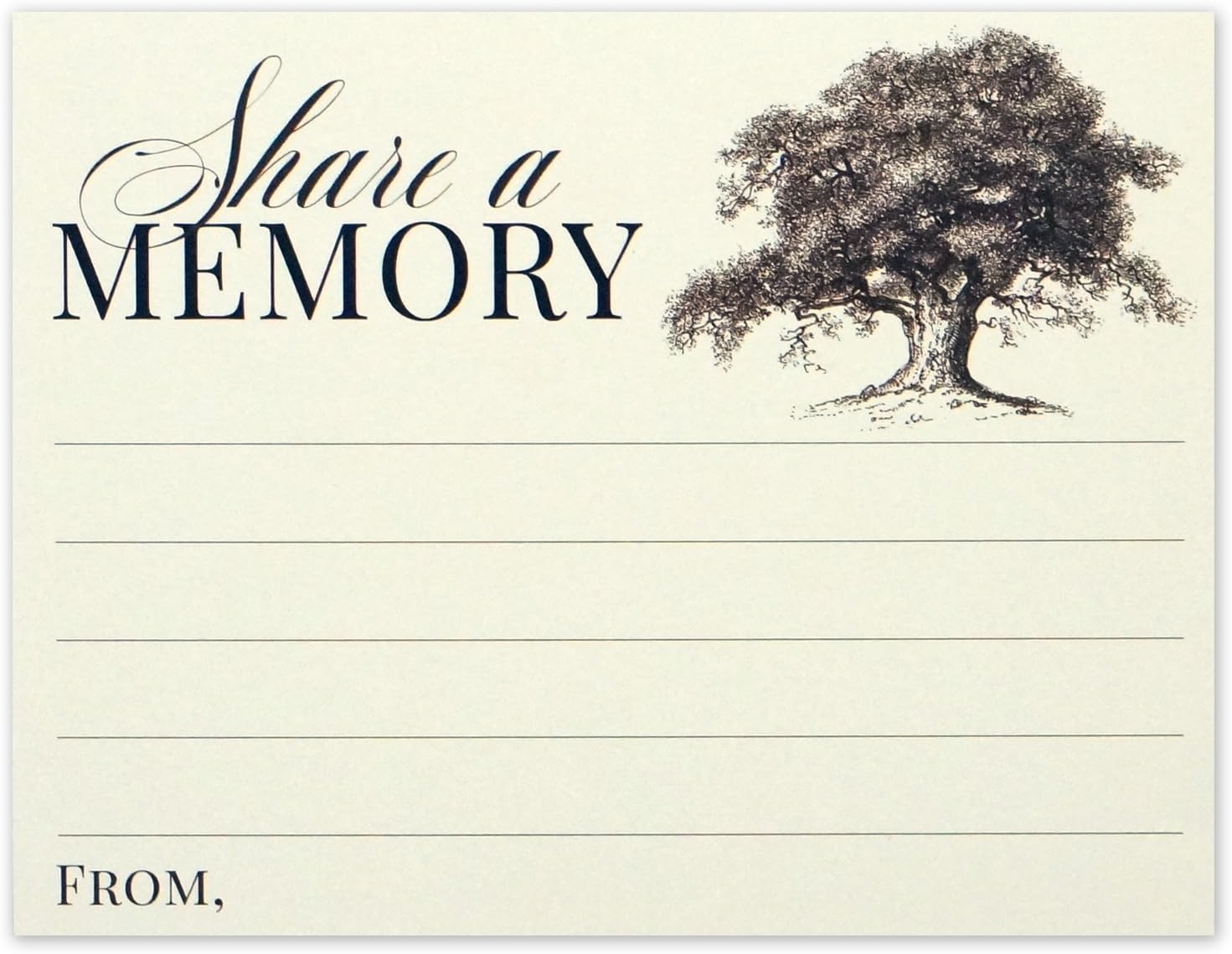 Share a Memory Card for Memorial Funeral or Celebration of Life - Flat Cards Size 4.25x5.5 Inches - Pack of 40