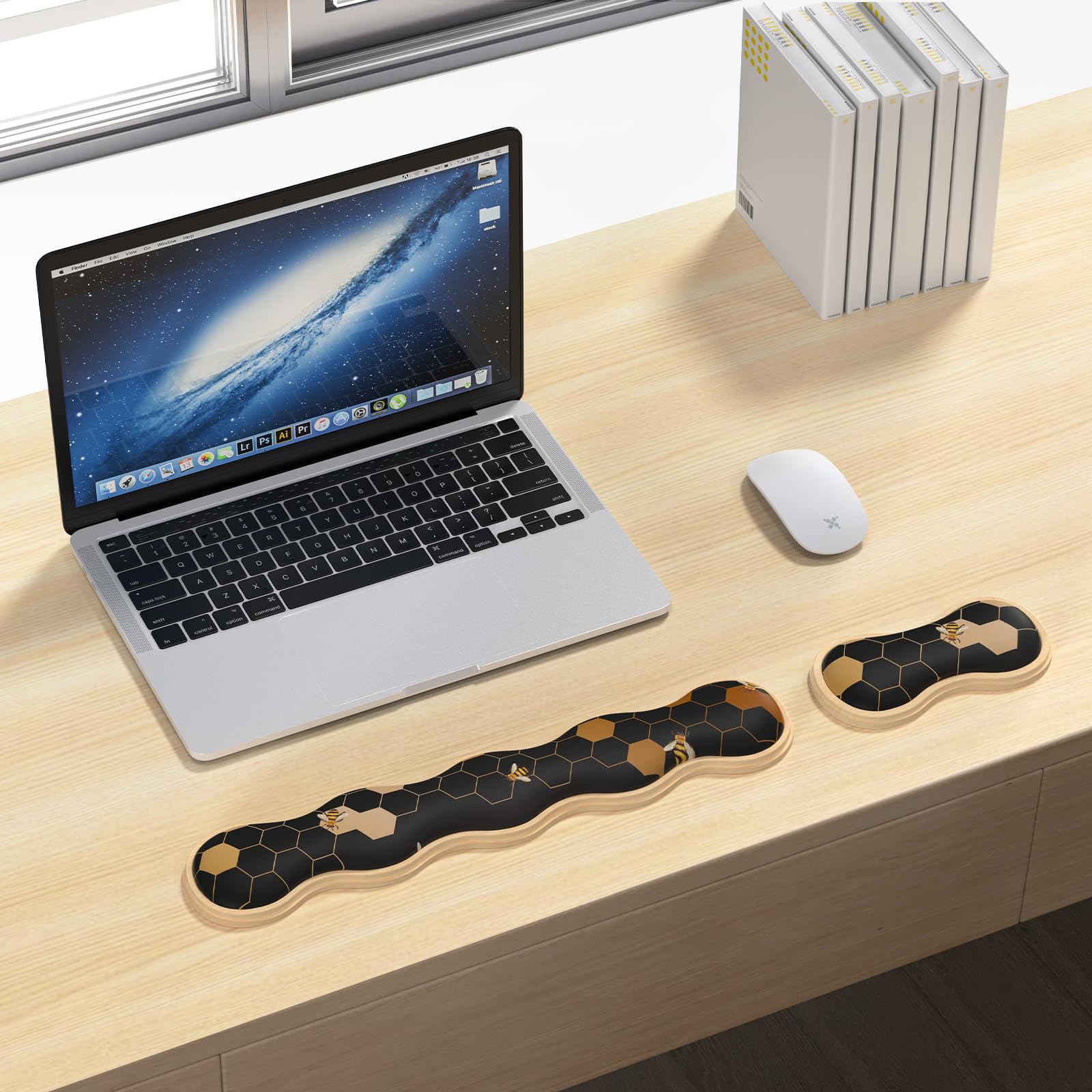 iCasso Keyboard Wrist Rest,2in1 Wooden Ergonomic Gel