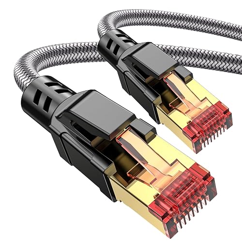 Cat 8 Ethernet Cable 50 ft, 40Gbps 2000Mhz High Speed Gigabit LAN Internet Cables