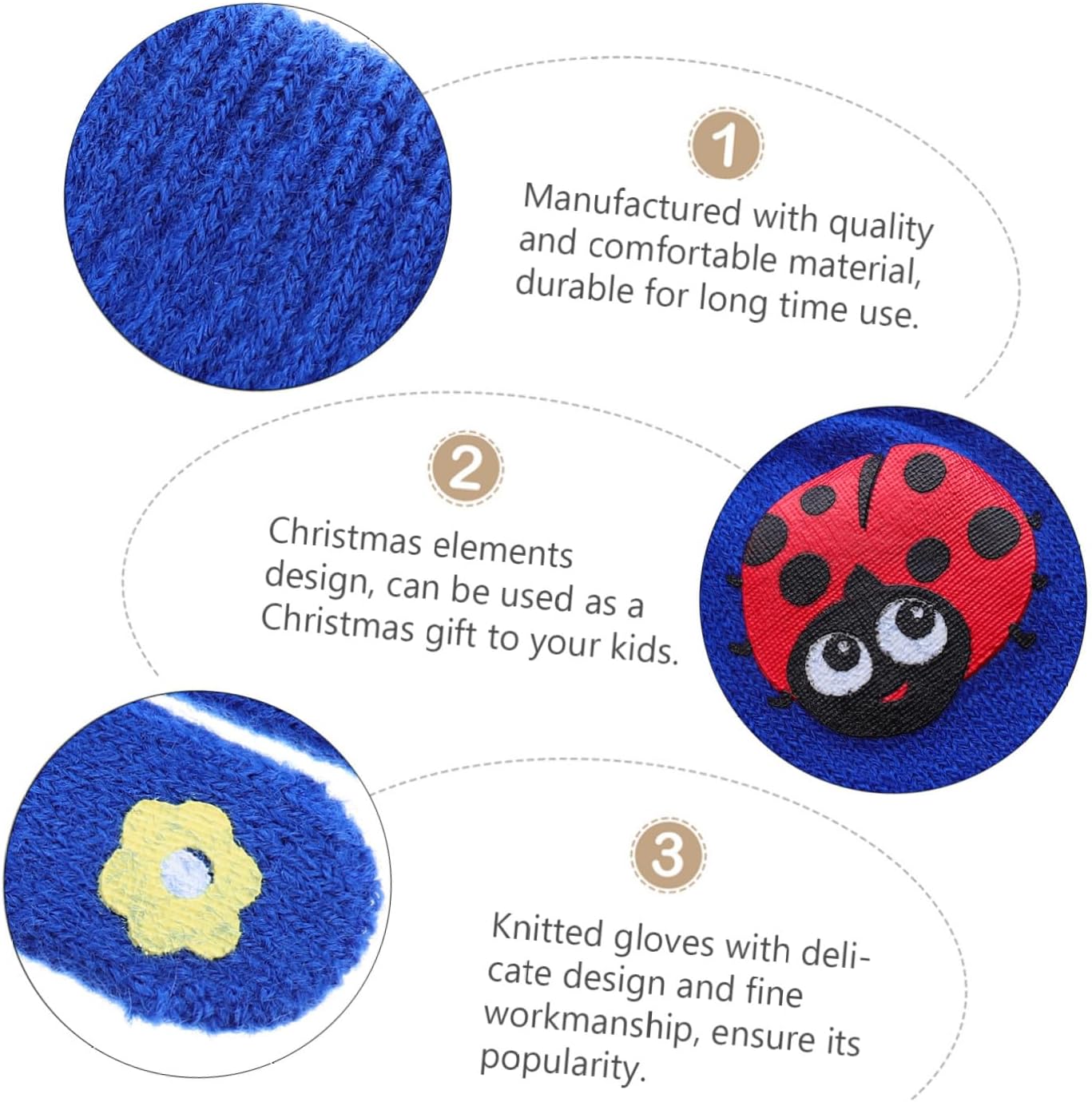 5 Pairs Winter Gloves Warm Mittens Cartoon Animal Design Windproof Gloves for Boys and Ages 6-12 Cold Weather Accessories Random Color