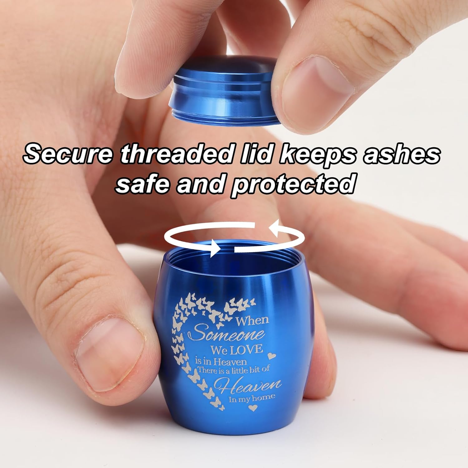 Small Urns for Human Ashes Cremation Urns Keepsake Set of 8, Cremation Ash Holders Locket for Women Men, Blue