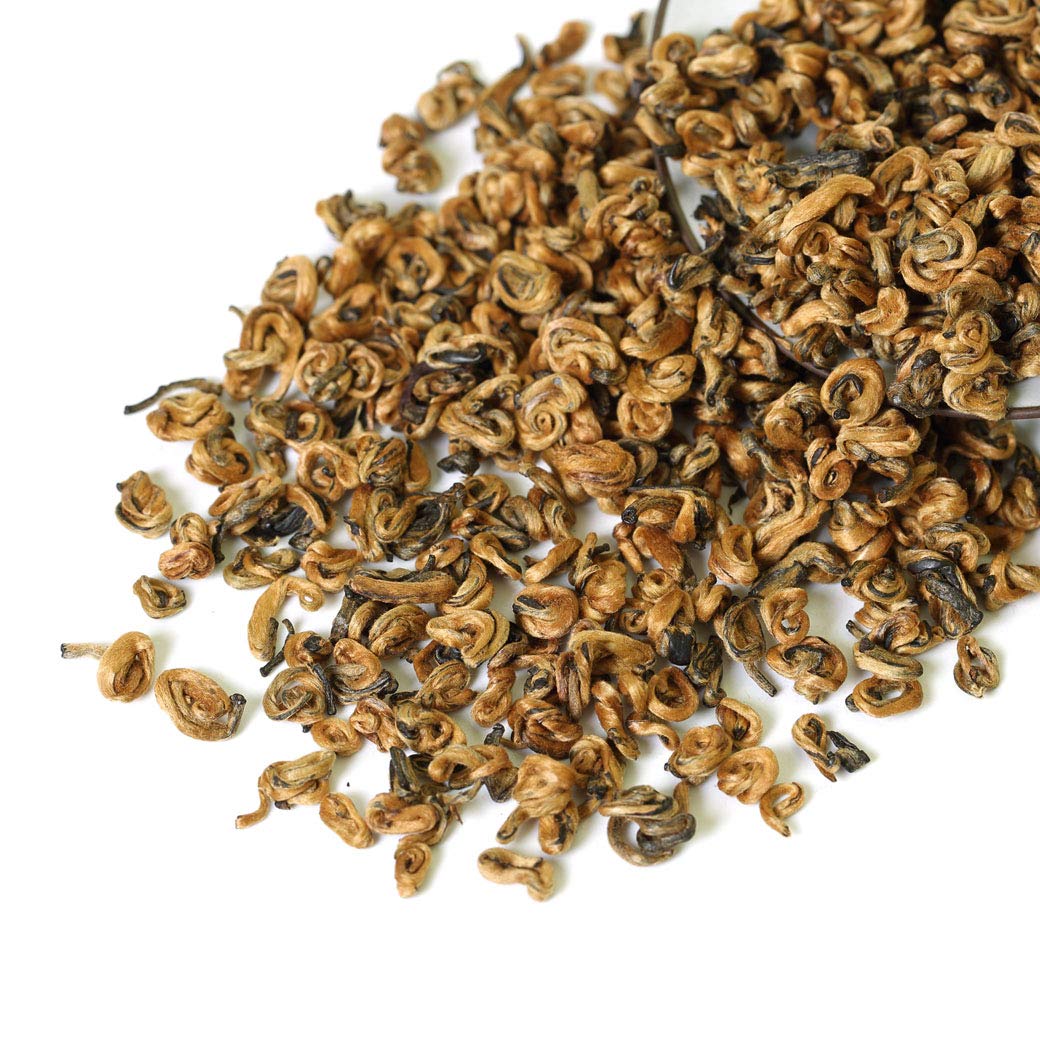 GOARTEA 500g (17.6 Oz) Nonpareil Supreme Organic Yunnan FengQing Golden Bud Snail Dian Hong Chinese Black Tea Negro