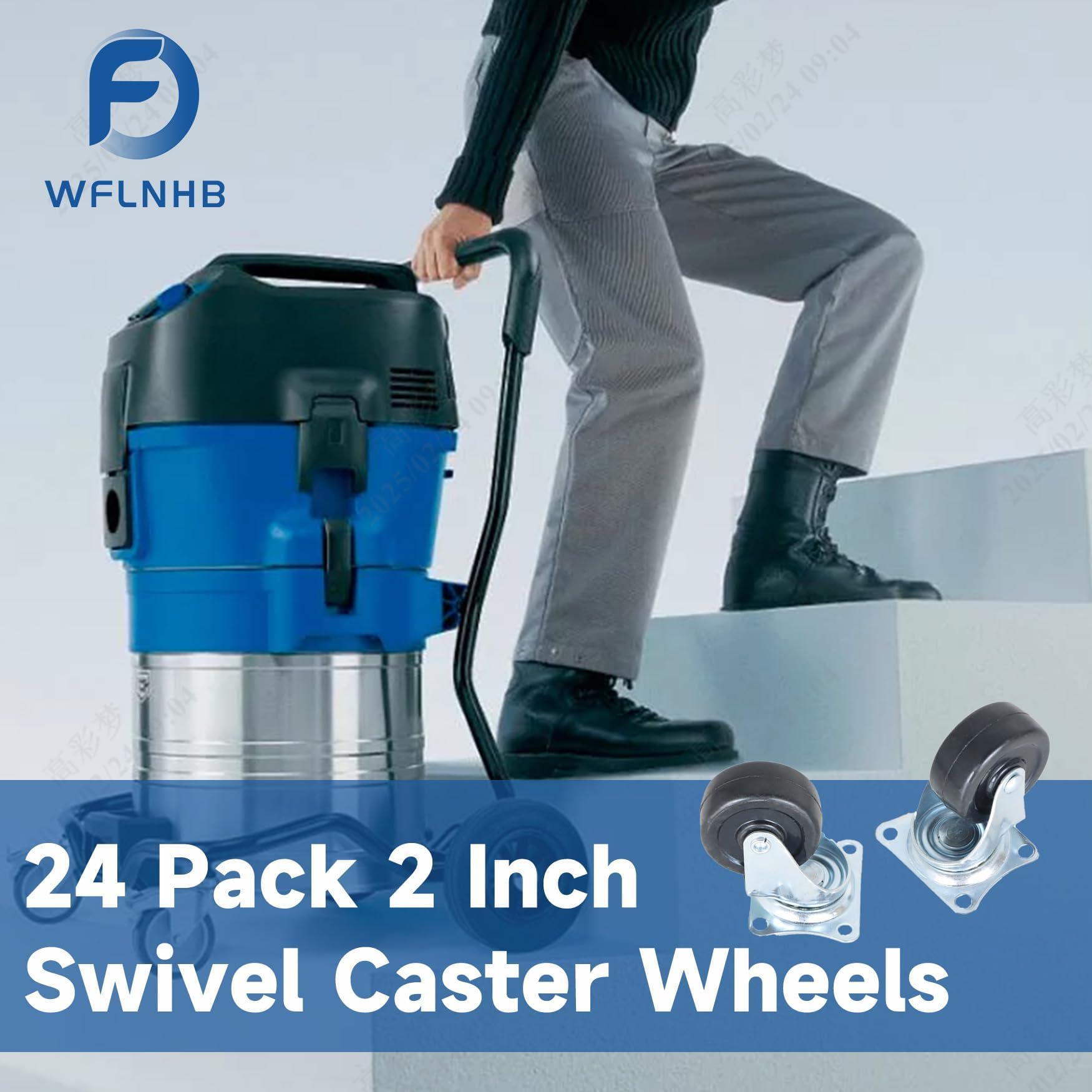 Heavy Duty Swivel Caster Wheels - 24 Pack -3