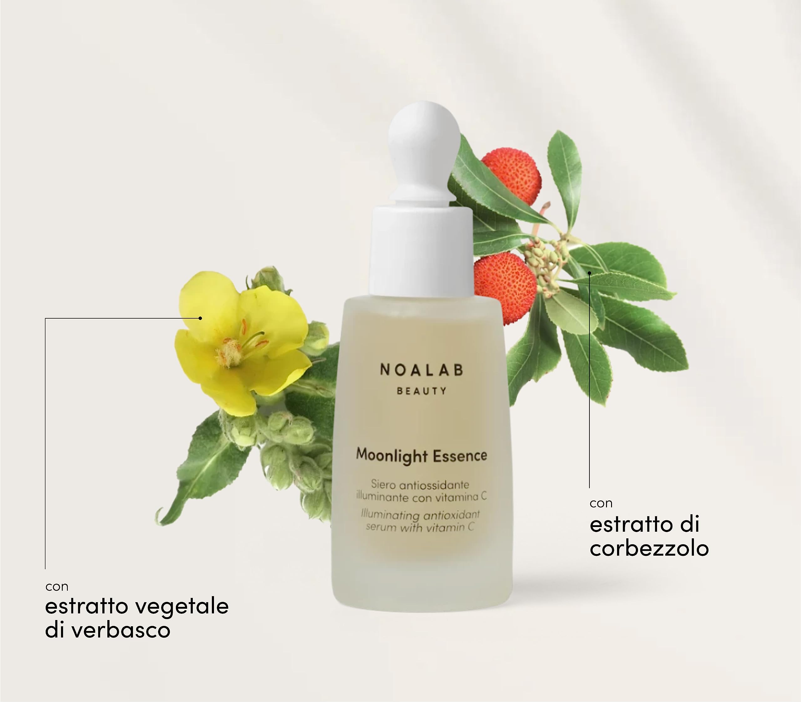 Moonlight Essence Siero Viso Vitamina C 10% Stabilizzata, Anti Age, Idratante, Anti Rughe e Macchie Pelle, Niacinamide, Acido Ialuronico e Vitamina E, Illuminante e Antiossidante, Made in Italy, 30 ml