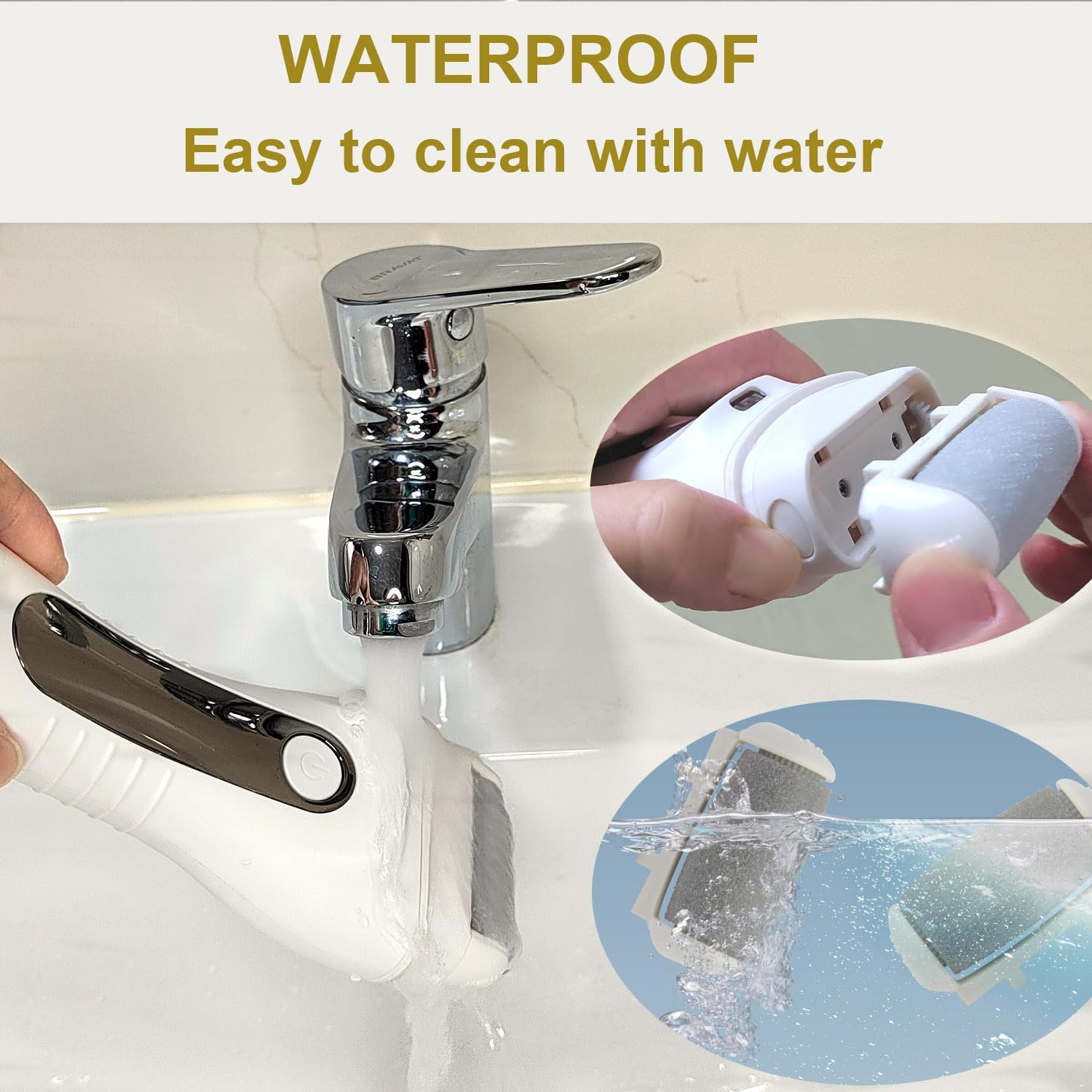 YONGYAO Electric Callus Remover for feet with 6 Pack Replacement Roller Heads for Electric Foot File