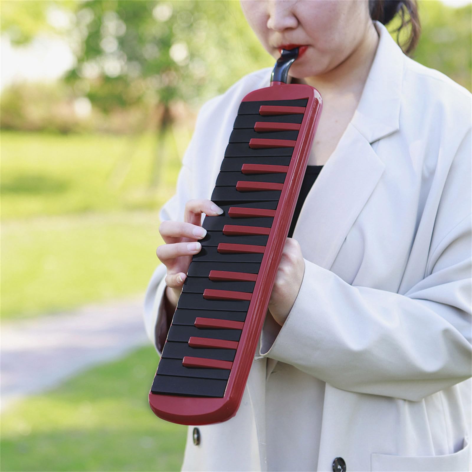 Melodica, strumento a fiato a 32 con tubo lungo e borsa per trasporto, tastiera per pianoforte per lezioni musica, spettacoli all ' aperto, tastiera per pianoforte, soprano
