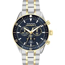 Movado Heritage Series Calendoplan S Mens Watch - Swiss Quartz Chronograph Movement, Stainless Steel Link Bracelet - 5 ATM Water Resistance - Classic, Luxury Fashion Timepiece for Him - 42mm