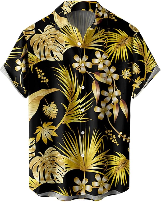 Amazon ハワイシャツ メンズ 和柄 柄シャツ 海外挙式 ウェディング 総柄シャツ 夏服 胸ポケット付き おしゃれ 通気性 ビーチシャツ 大きいサイズ ファッション ストリート リゾートシャツ おしゃれ サマーシャツ 夏 シャツ 通販