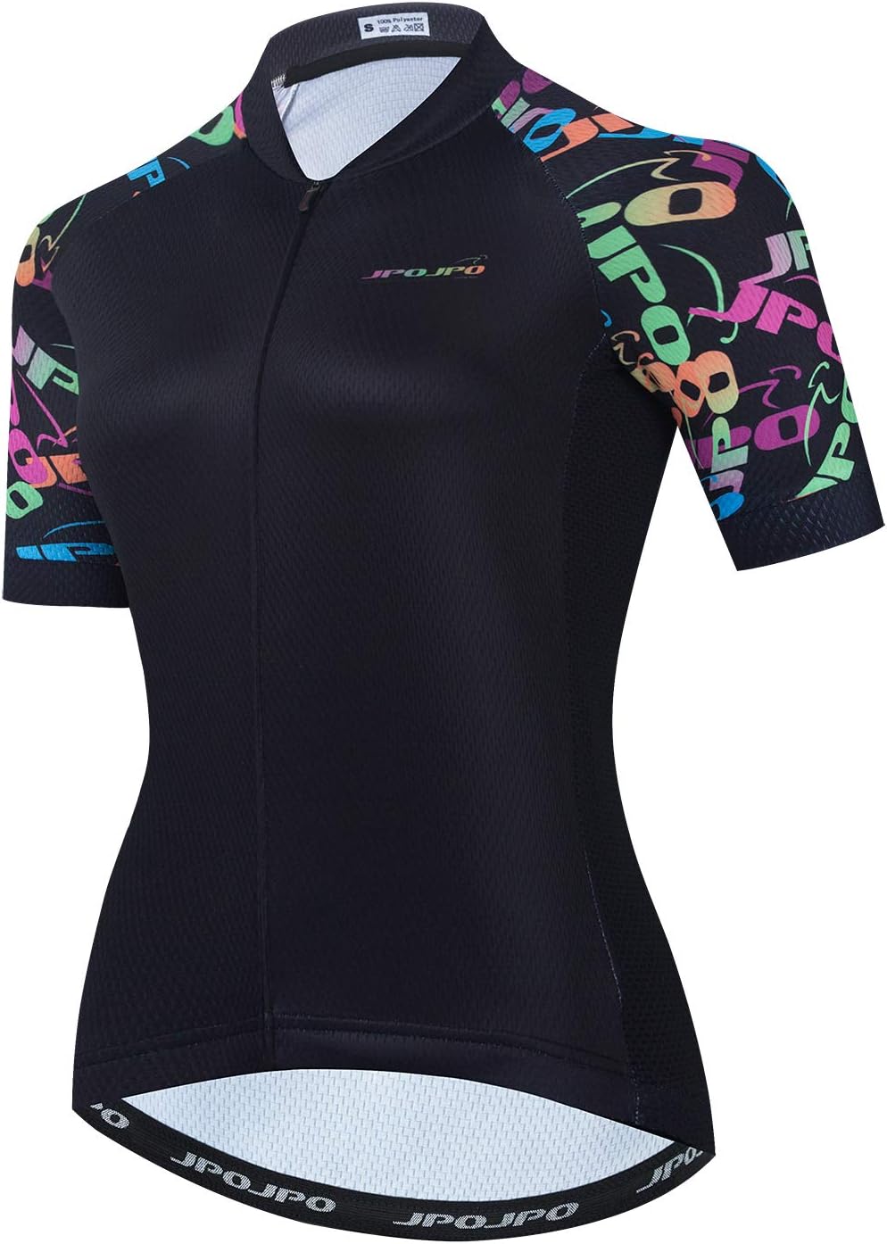 JPOJPO Women's Cycling Jersey Short Sleeve Breathable Bicycle Shirt Tops Reflective with Three Pockets