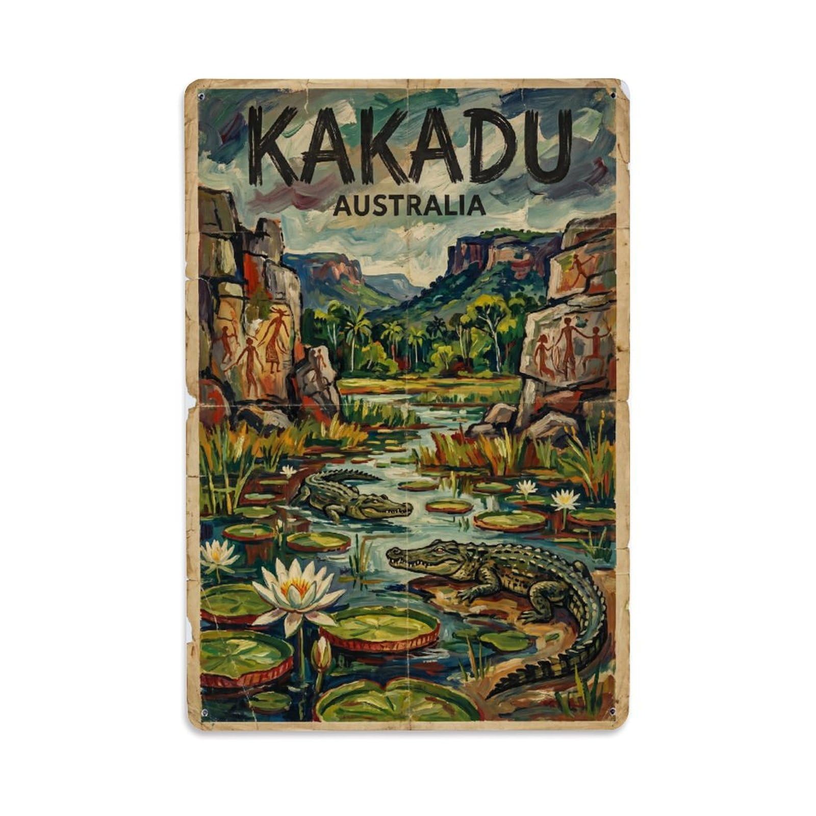 Retro Travel Australia Kakadu Metal Tin Sign Plaque Wall Decor for Cafe, Club Bar, Office, Garden Metal Poster 8x12Inch