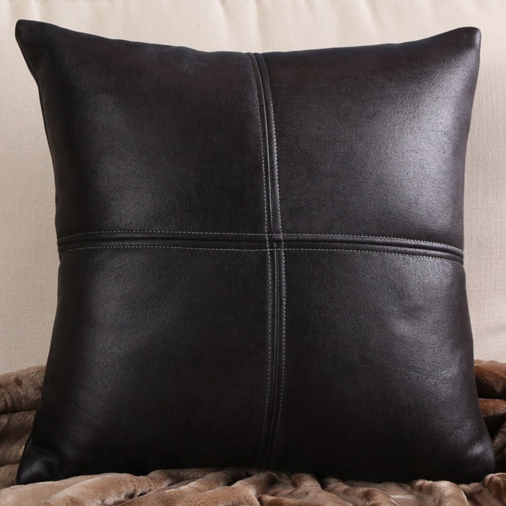 Oreiller lavable en cuir de simulation pour salon chaleureux