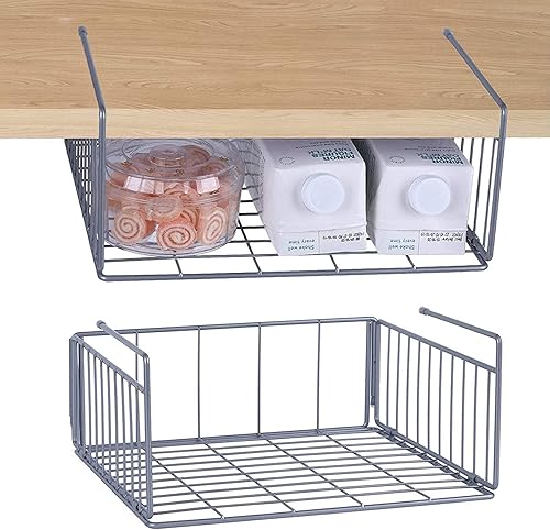 Miniatura 2 de SUFAUY Paquete de 2 cestas organizadoras para debajo del gabinete, cestas de almacenamiento colgantes de alambre de metal con capacidad para hasta