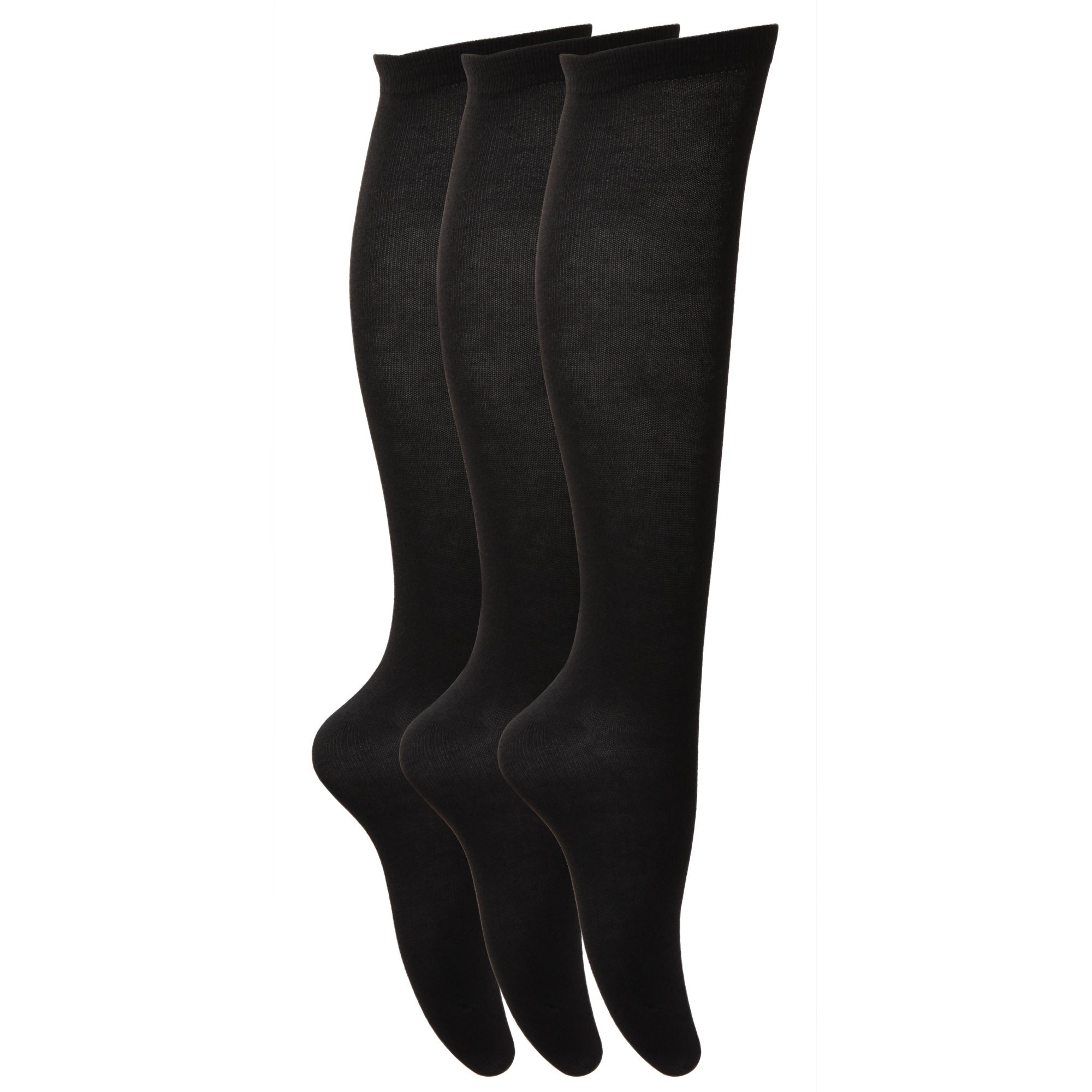 Textiles Universels Girls Black Childrens Plain Knee High School Socks (Pack Of 3) (Uk Shoe 4-6 (Age: 13+ Years)) (Grey) (Uk Shoe 4-6 (Age: 13+ Years), )