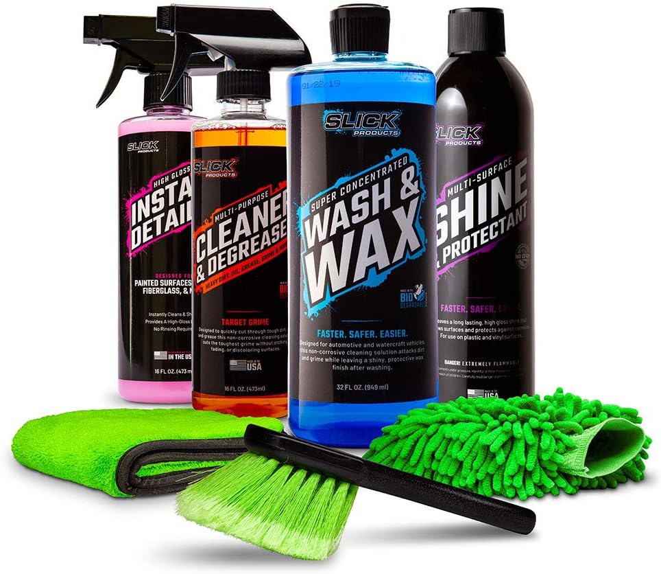 Slick Products Starter Bundles for Car, Truck, Motorcycle, UTV, Dirt Bike, Side by Side, ATV, Off-Road Truck, Jeep, Boat, Jet Ski, Watercraft, Mountain Bike and More (Street Starter Bundle)