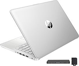 HP Stream - Laptop BrightView HD de 14 pulgadas, Intel Celeron N150, 16 GB de RAM, 288 GB de almacenamiento (128 GB eMMC + 160 GB de estación de acoplamiento), gráficos Intel UHD, cámara web 720p
