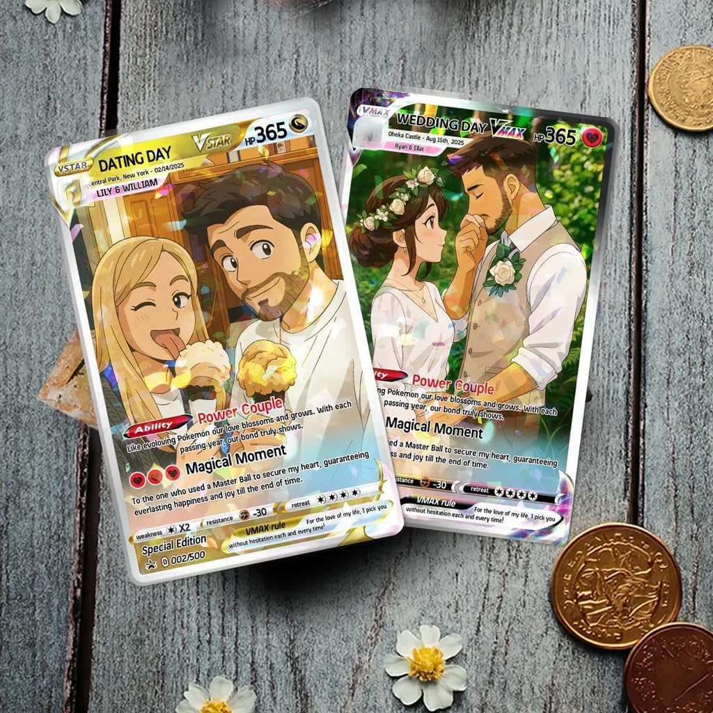 Personalized Anniversary Card from Cartoon Anime Couple Photo, Gifts for Couples Valentines Cards, Romantic Card Gift for Boyfriend Girlfriend, Couple Keepsakes, Valentine’s Day Anniversary 1 - Image 7