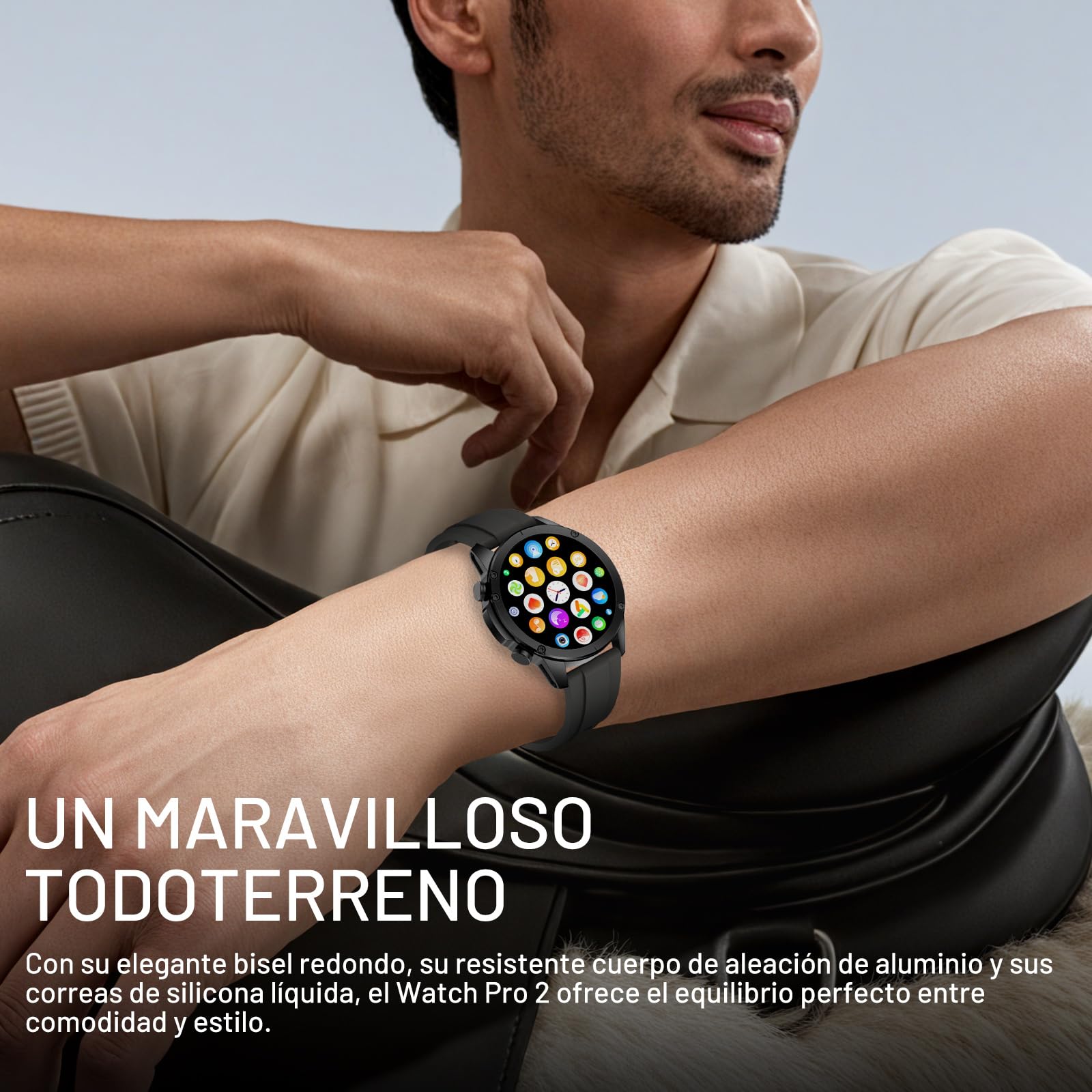 Reloj Inteligente Hombre, 1.85" AMOLED Smartwatch con Llamadas Bluetooth, 120 Modos Deportivos Smart Watch con SpO2/Pulsómetro/Monitor de Sueño/Podómetro, Impermeable IP68 Smart Watch Para Android iOS