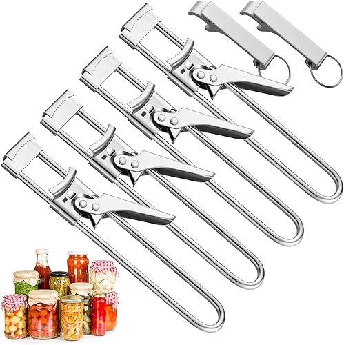 Hsei Juego de 6 abridores de tarros para manos débiles y llavero para abridor de botellas, incluye 2 abridores de botellas para manos artríticas, 4
