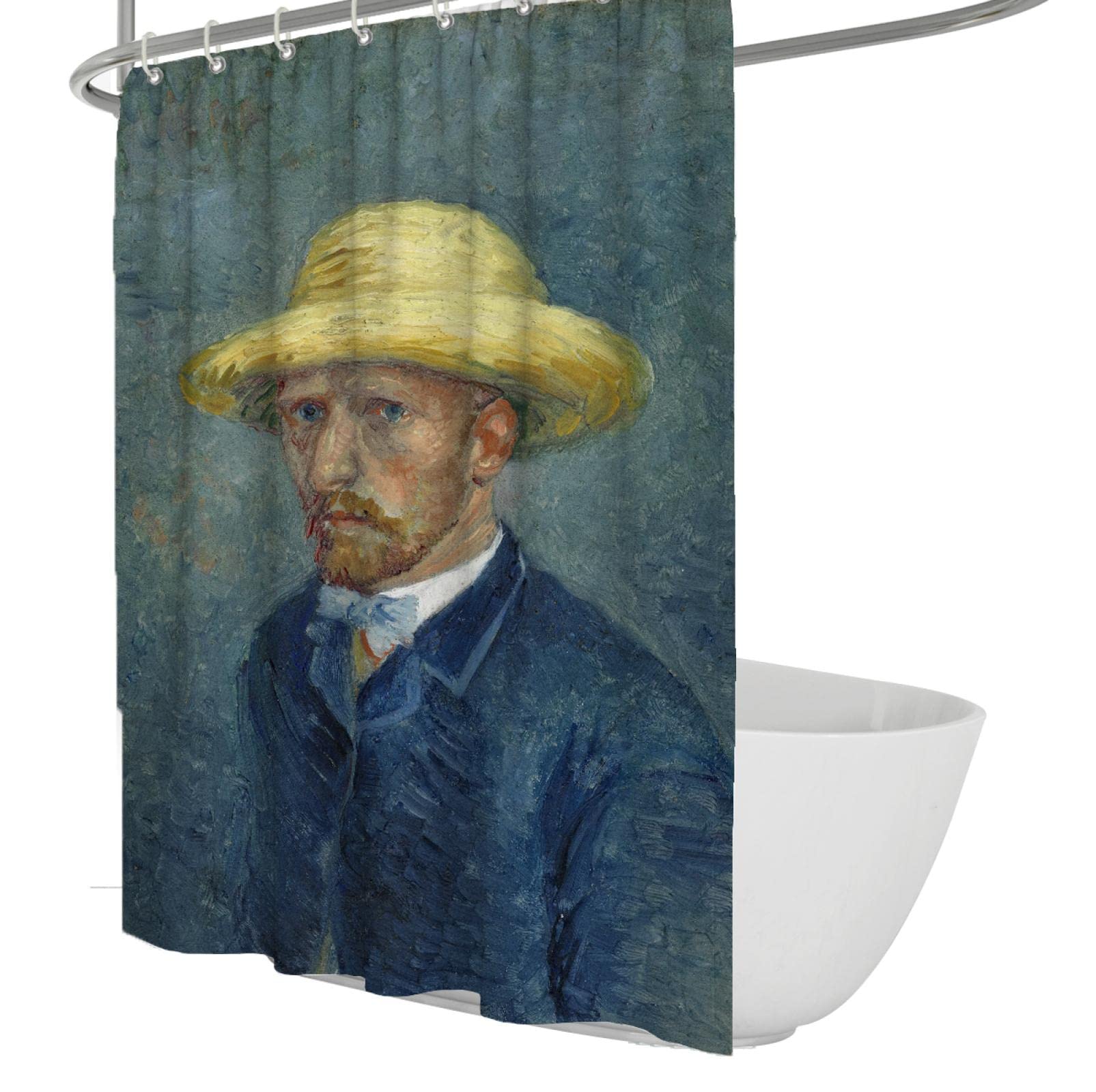 Rideau de douche lavable en machine bleu jaune imperméable