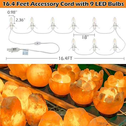 Miniatura 2 de Meonum Paquete de 2 cables de accesorios con 18 bombillas LED C7, clip de cable de luces de pueblo de Navidad con doble fusible de repuesto, molde