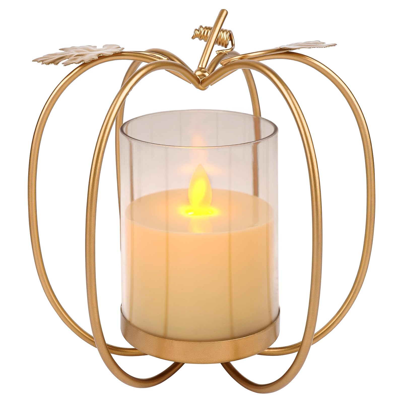 Bougeoir citrouille en métal déco Halloween pour repas de Thanksgiving