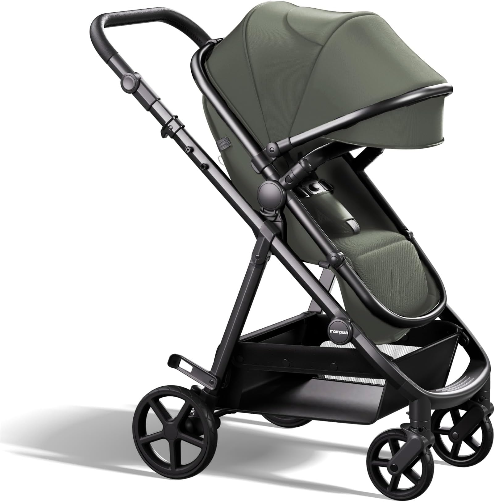 Mompush Baby Stroller, Convertible 2-in-1, Infant Car Seat Compatible, Includes Adapter - Sturdy Full-Size Infant Stroller for Family Adventures