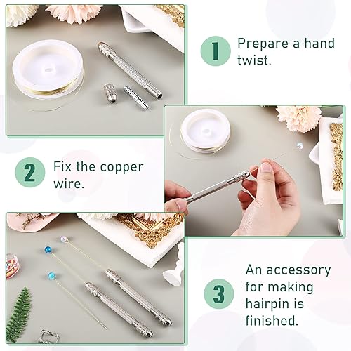 Miniatura 4 de Tornillo de doble extremo, taladro de mano, tornillo de banco de resina, herramientas de torsión de alambre con pinza de cobre, taladro de cobre,