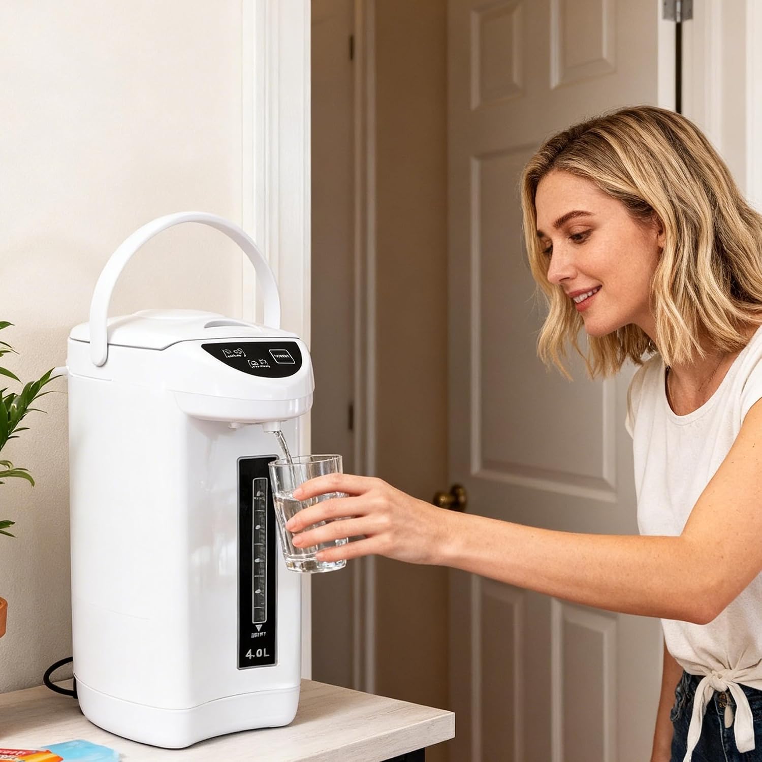 4L Electric Water Boiler & Warmer – 135oz Hot Water Dispenser with 3 Dispensing Modes, 750W Instant Heating Kettle for Coffee, Tea & Family Meals (Black)