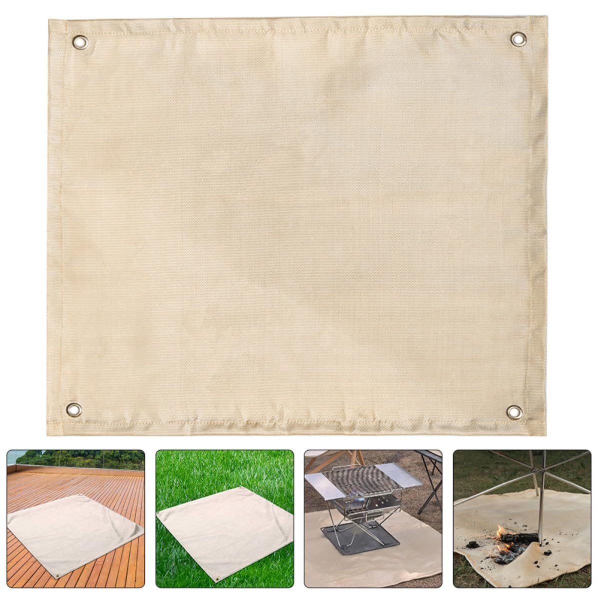 Tofficu Manta Ignífuga para Parrilla de Camping y Terraza, Resistente al Fuego Daño, Fabricada en Material Compuesto para Uso en Cocina y Patio