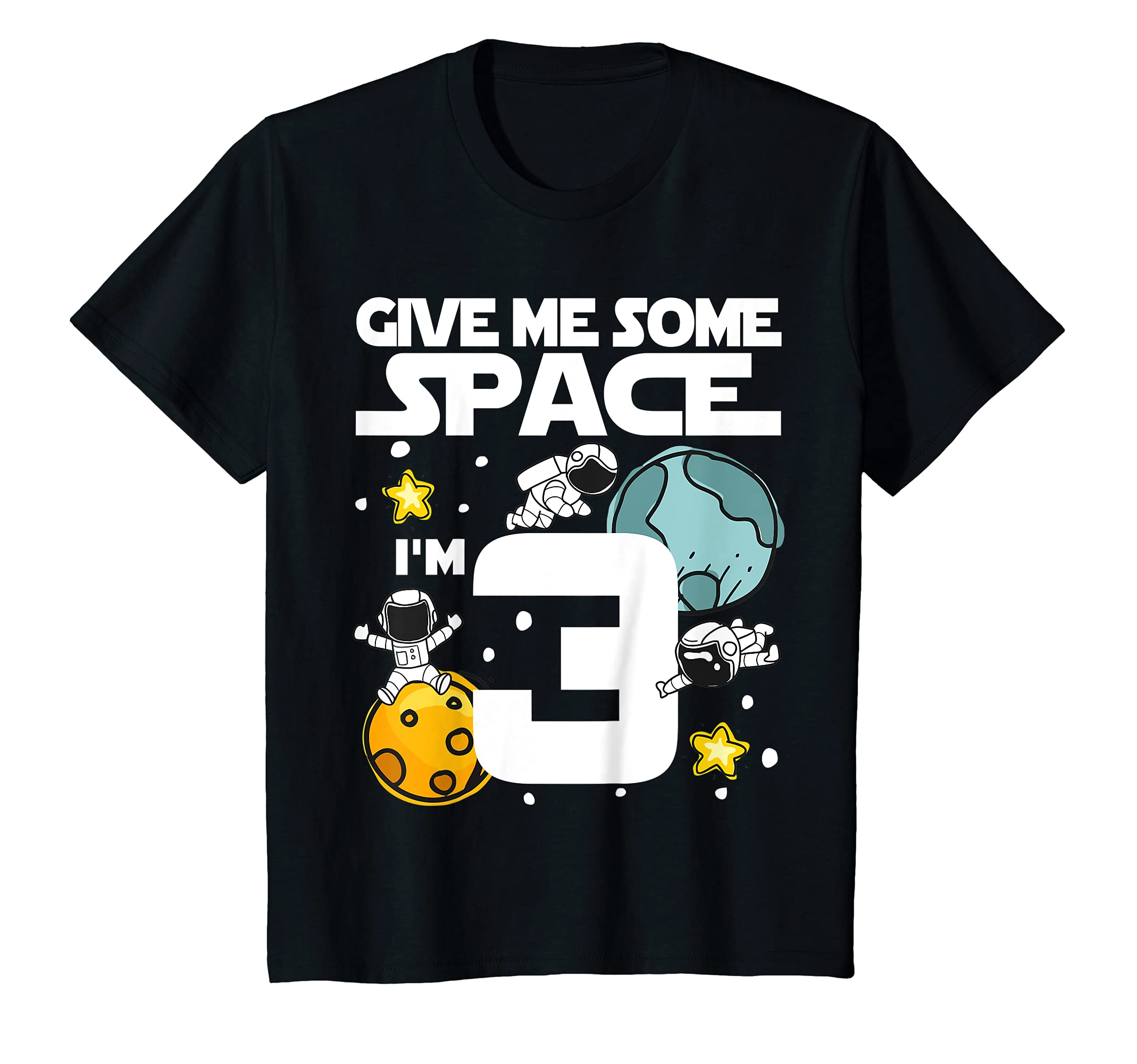 Kids 3 Year Old Outer Space Birthday Planets Astronaut 3rd Gift T-Shirt